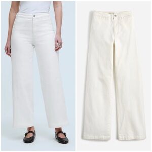 Madewell The Curvy Emmett Wide Leg Tile White Welt Pocket Women’s Jeans Sz 28